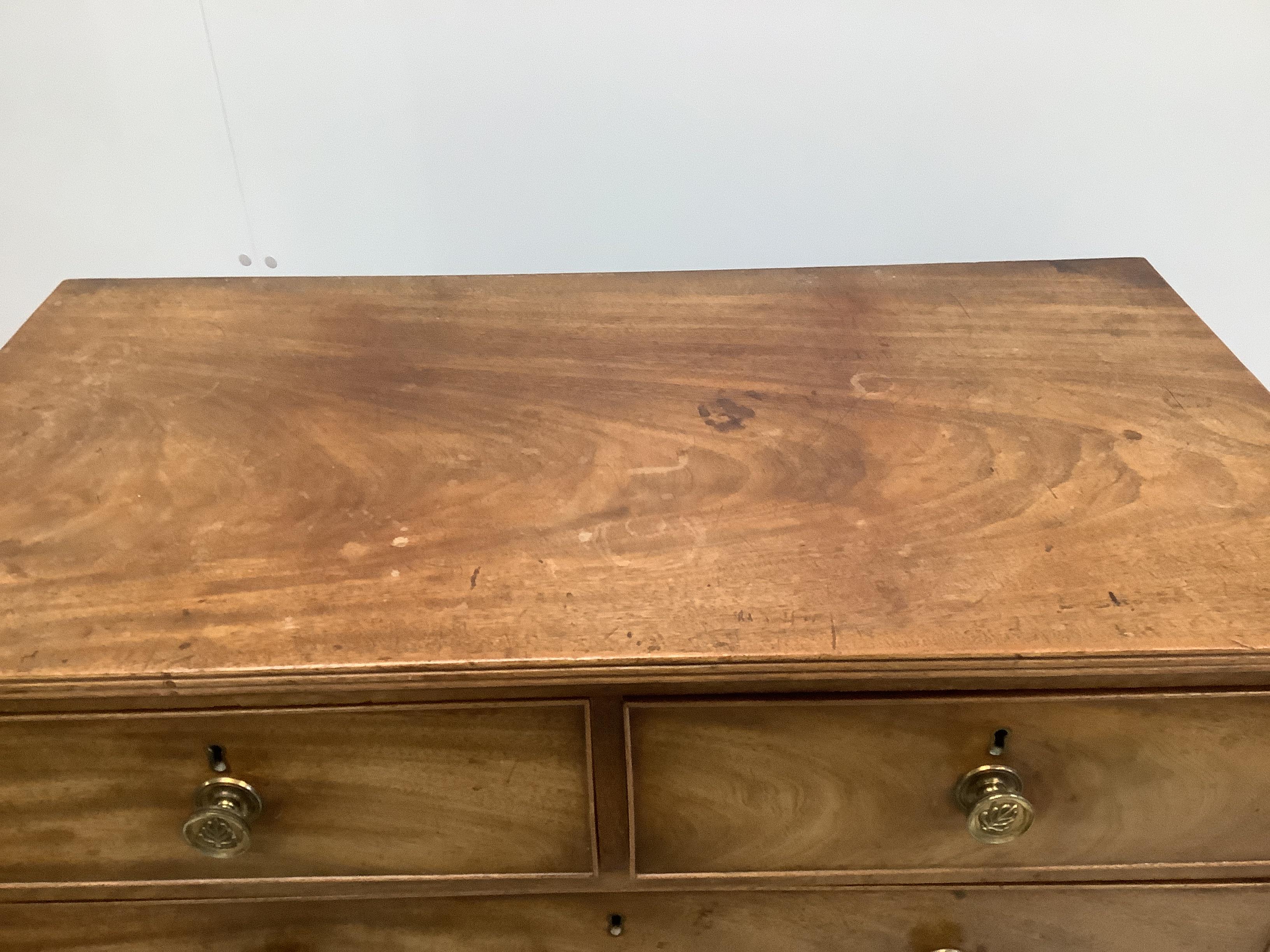 A Regency mahogany five drawer chest, width 95cm, depth 49cm, height 103cm